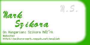 mark szikora business card